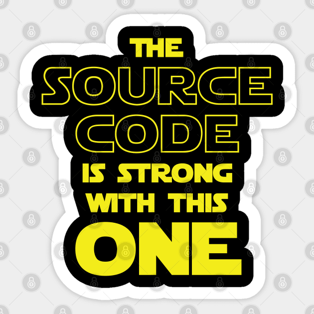 THE SOURCE CODE IS STRONG WITH THIS ONE Sticker by tinybiscuits